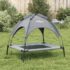 vidaXL Dog Bed with Canopy Anthracite Oxford Fabric and Steel - Image 3