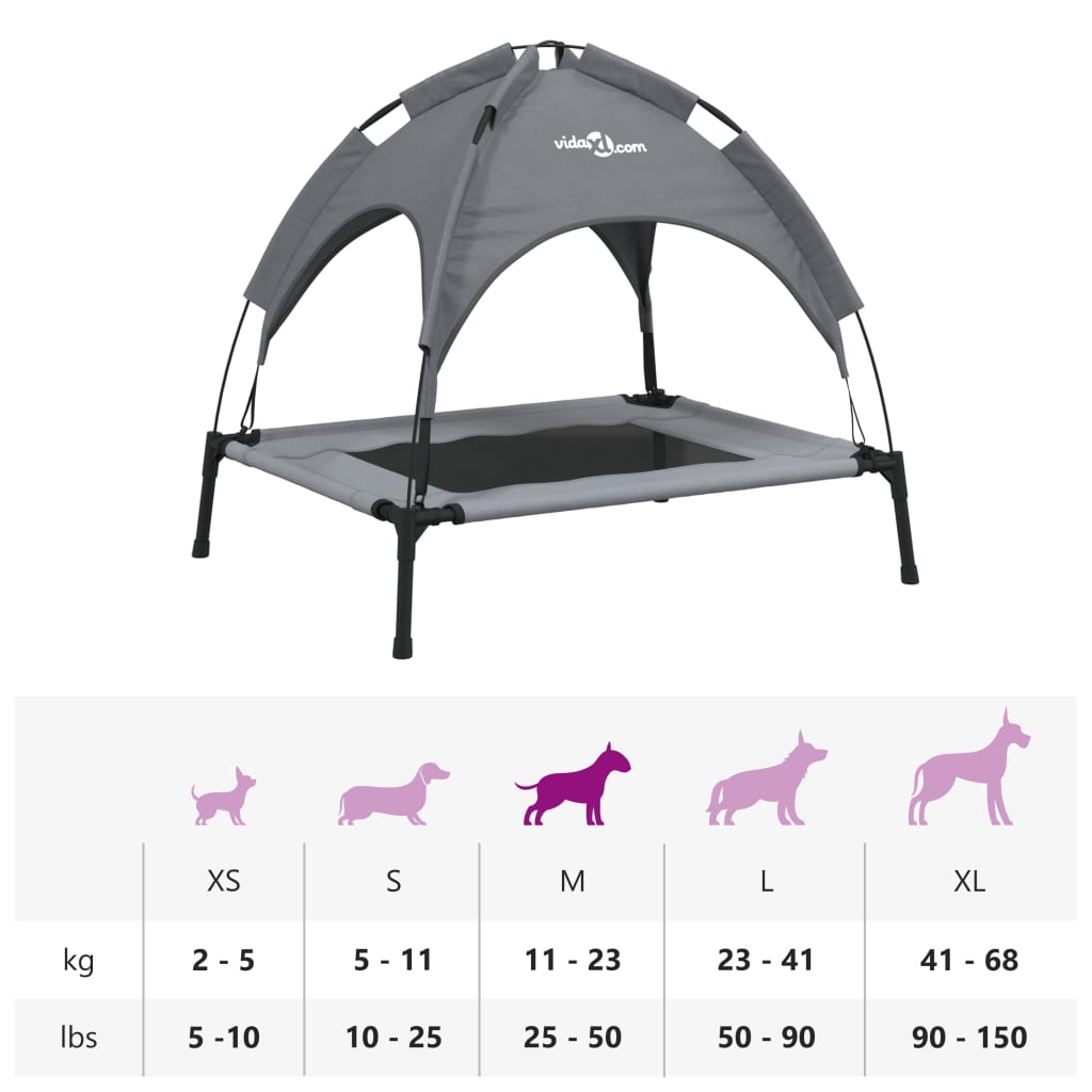 8721012474598_g_en_hd_8 vidaXL Dog Bed with Canopy Anthracite Oxford Fabric and Steel - Image 10