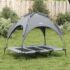 vidaXL Dog Bed with Canopy Anthracite Oxford Fabric and Steel - Image 3