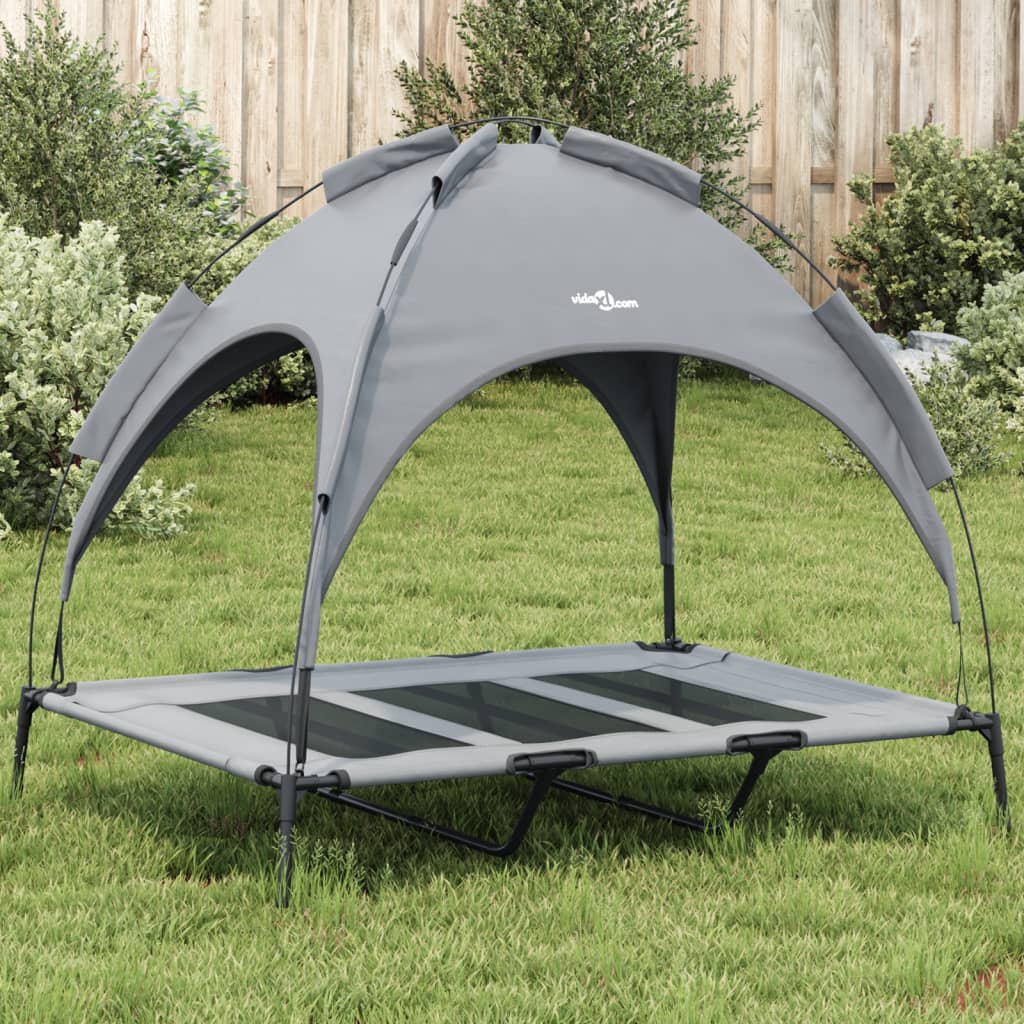 8721012474611_m_en_hd_1 vidaXL Dog Bed with Canopy Anthracite Oxford Fabric and Steel - Image 1