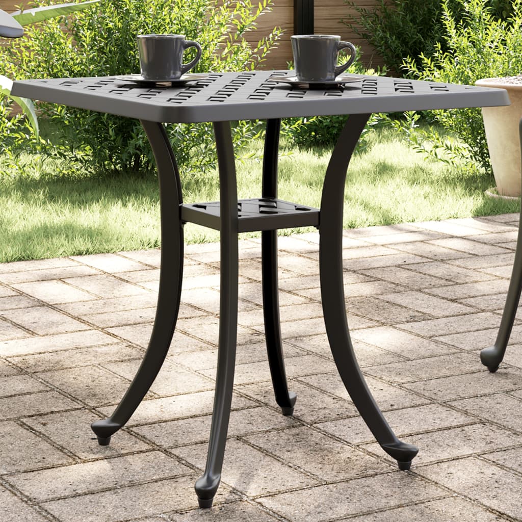 vidaXL Garden Table Black 53x53x53 cm Cast Aluminium
