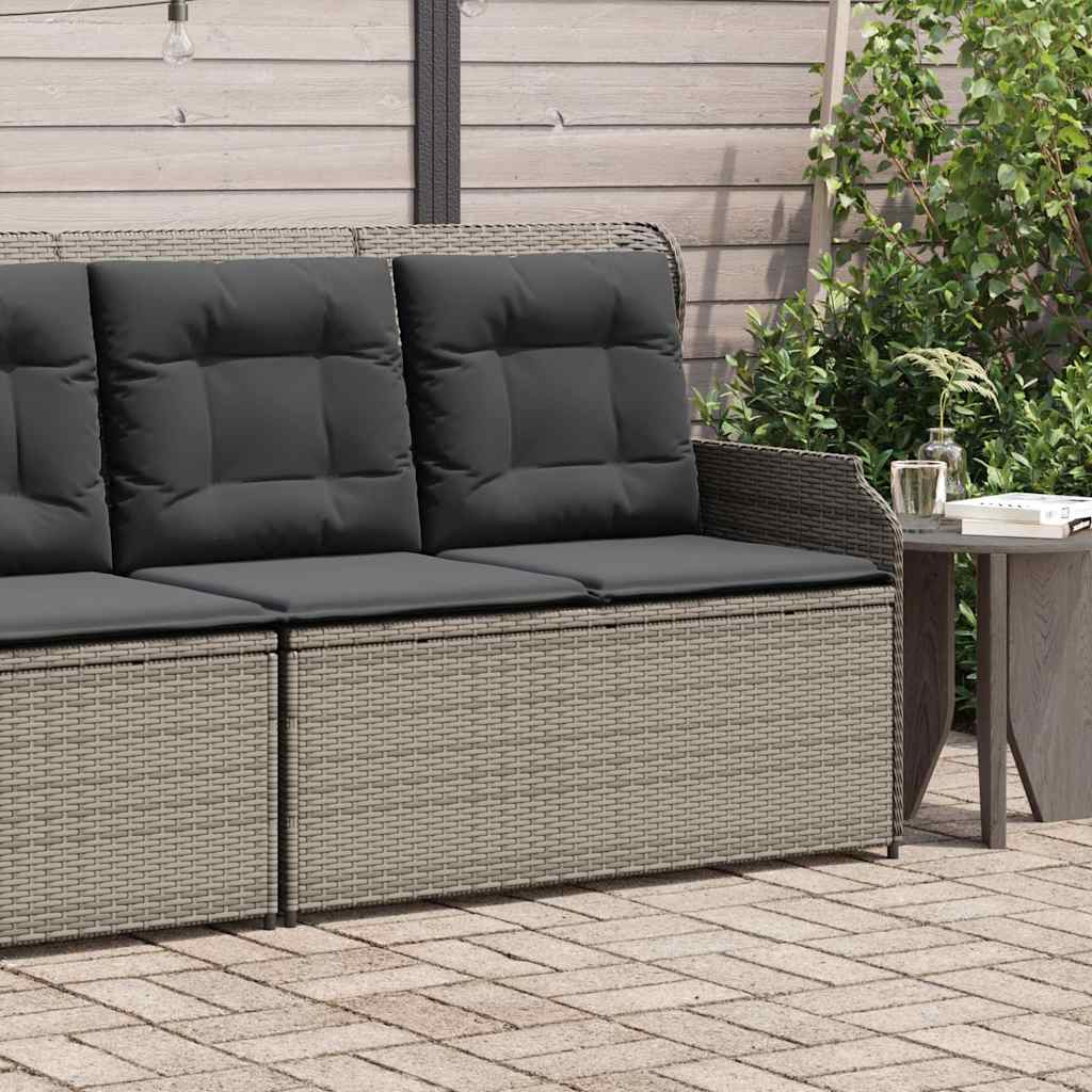 8721012476936_m_en_hd_1 vidaXL Reclining Garden Bench with Cushions Grey Poly Rattan - Image 1