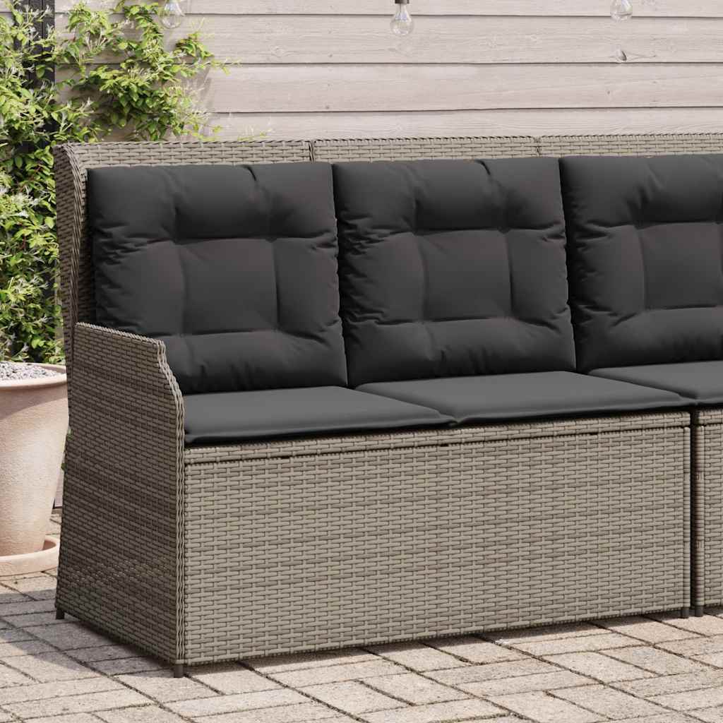 8721012477025_m_en_hd_1 vidaXL Reclining Garden Bench with Cushions Grey Poly Rattan - Image 1
