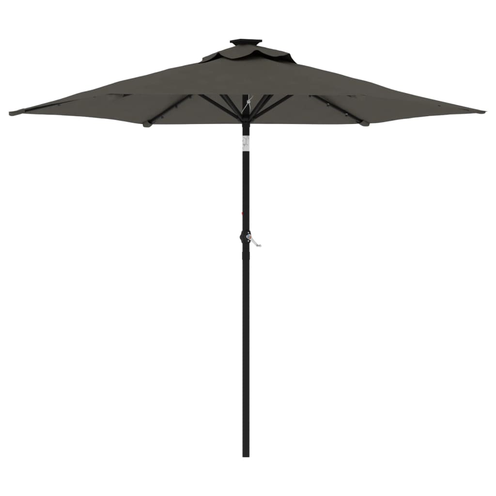8721012487840_a_en_hd_1 vidaXL Garden Parasol with LEDs and Steel Pole Anthracite 225x225x212cm - Image 2