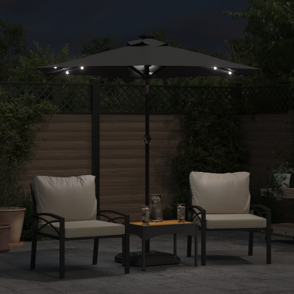 8721012487840_g_en_hd_1 vidaXL Garden Parasol with LEDs and Steel Pole Anthracite 225x225x212cm - Image 3