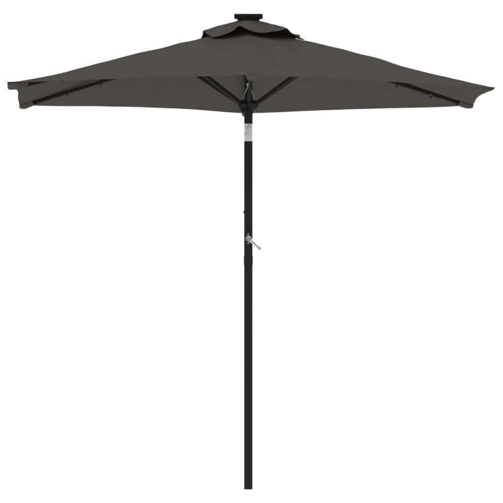 8721012487840_g_en_hd_2 vidaXL Garden Parasol with LEDs and Steel Pole Anthracite 225x225x212cm - Image 4
