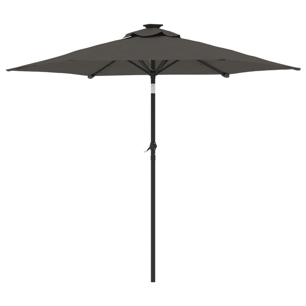8721012487840_g_en_hd_4 vidaXL Garden Parasol with LEDs and Steel Pole Anthracite 225x225x212cm - Image 6