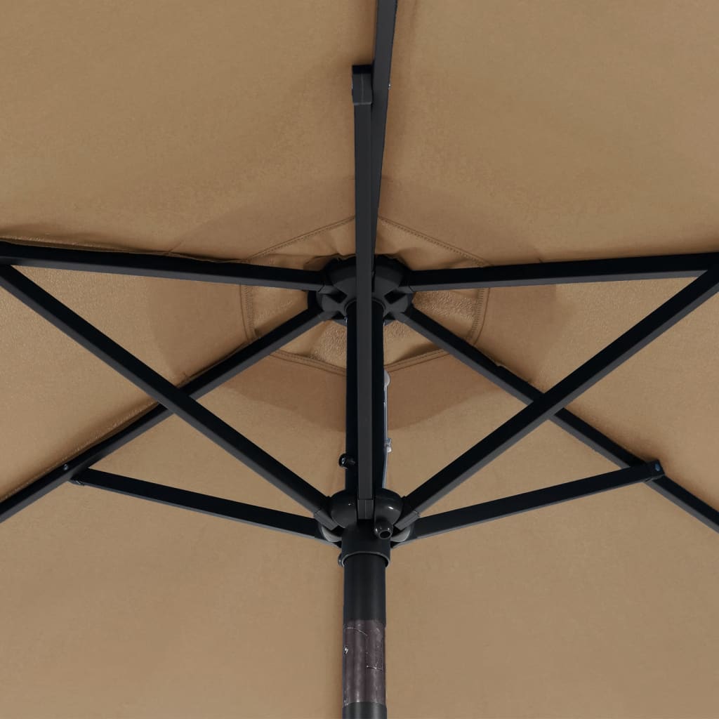8721012487857_g_en_hd_10 vidaXL Garden Parasol with LEDs and Steel Pole Taupe 225x225x212cm - Image 12