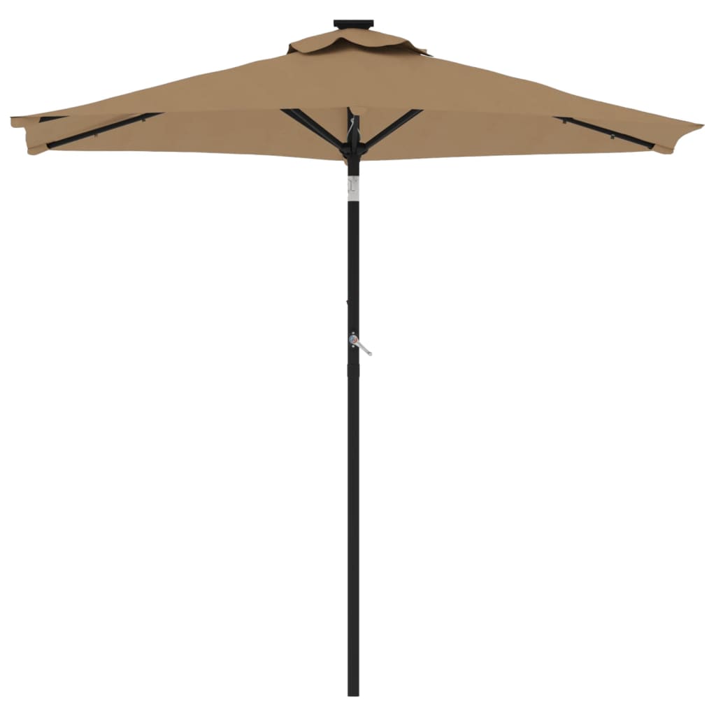 8721012487857_g_en_hd_2 vidaXL Garden Parasol with LEDs and Steel Pole Taupe 225x225x212cm - Image 4