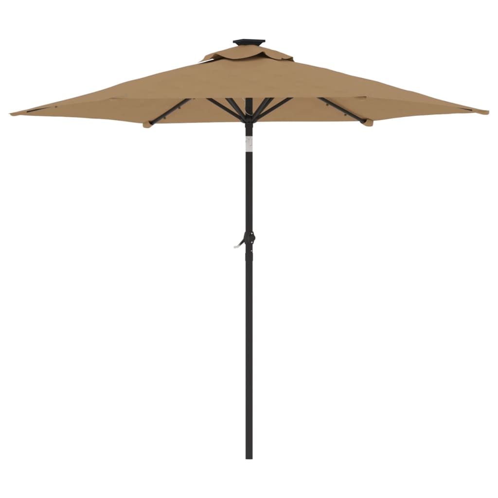 8721012487857_g_en_hd_4 vidaXL Garden Parasol with LEDs and Steel Pole Taupe 225x225x212cm - Image 6