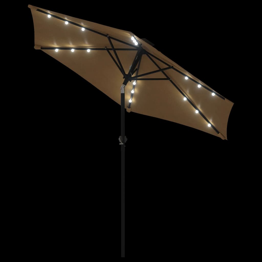 8721012487857_g_en_hd_6 vidaXL Garden Parasol with LEDs and Steel Pole Taupe 225x225x212cm - Image 8