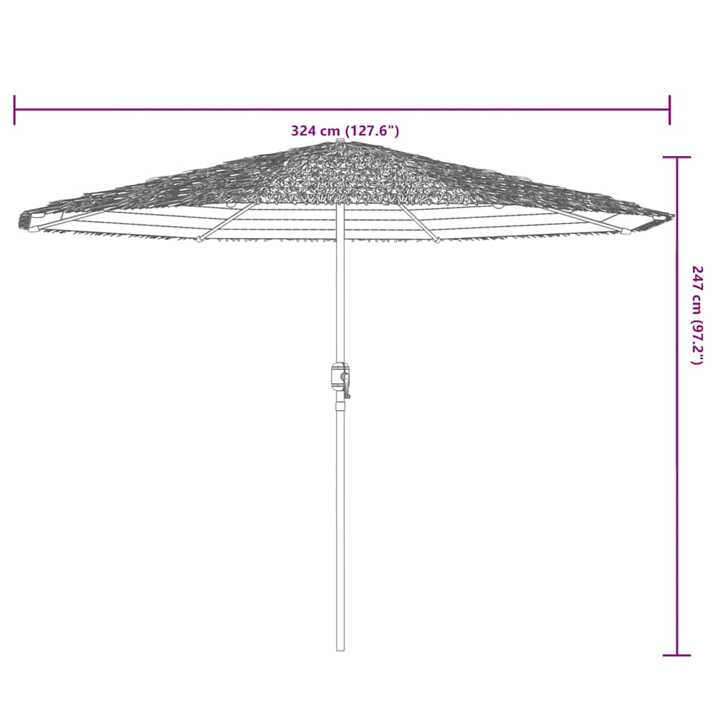 8721012488250_g_en_hd_9 vidaXL Garden Parasol with Steel Pole Brown 324x324x247 cm - Image 11