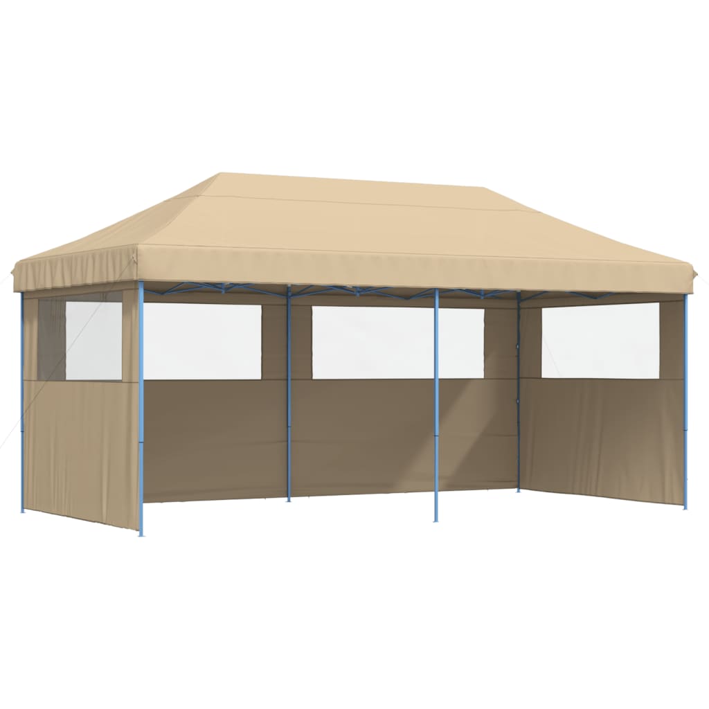 8721012491465_a_en_hd_1 vidaXL Foldable Party Tent Pop-Up with 3 Sidewalls Beige - Image 2