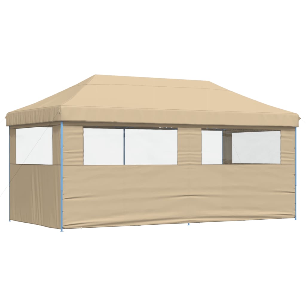 8721012491465_g_en_hd_3 vidaXL Foldable Party Tent Pop-Up with 3 Sidewalls Beige - Image 5