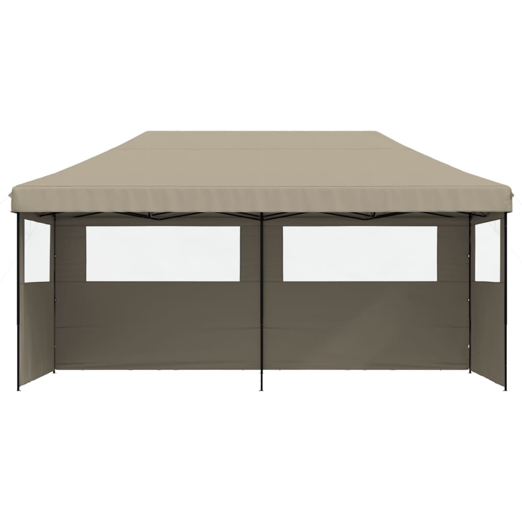 8721012491496_g_en_hd_1 vidaXL Foldable Party Tent Pop-Up with 3 Sidewalls Taupe - Image 3