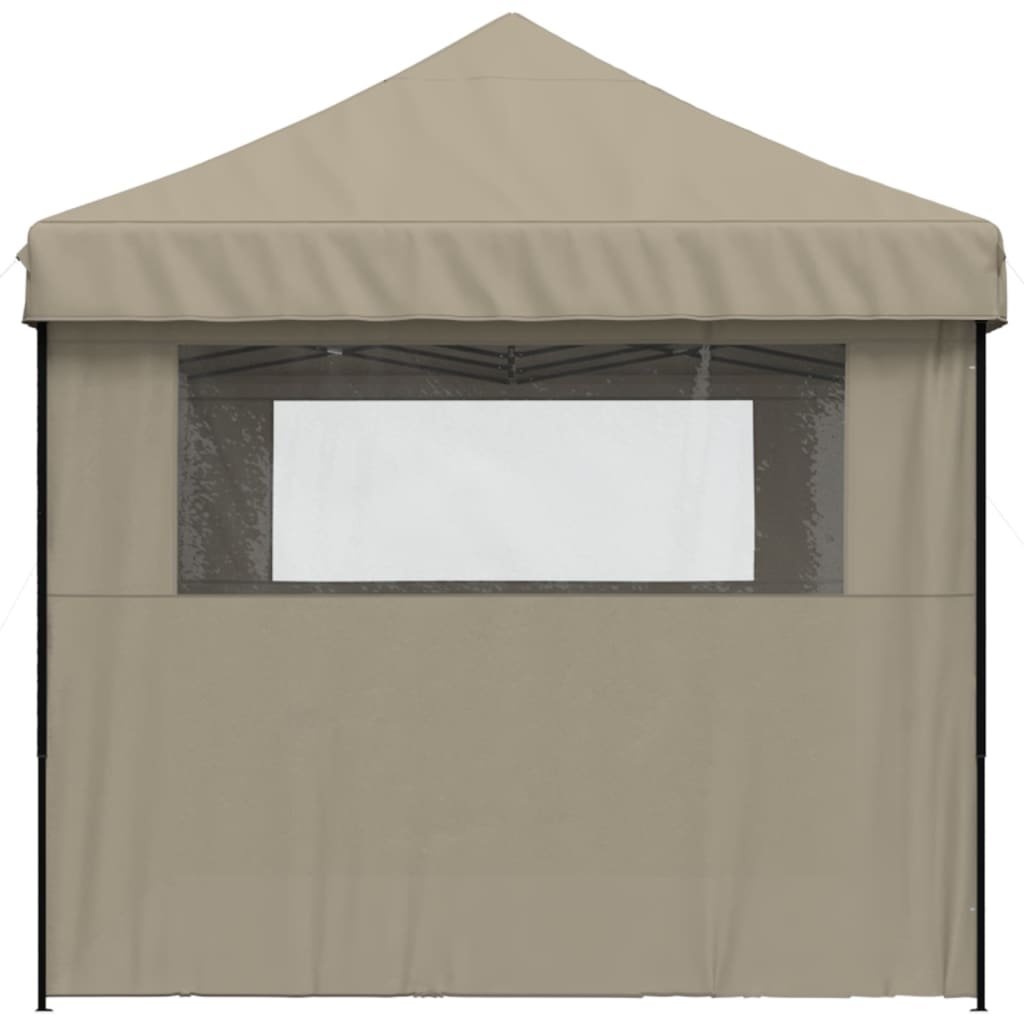 8721012491496_g_en_hd_2 vidaXL Foldable Party Tent Pop-Up with 3 Sidewalls Taupe - Image 4