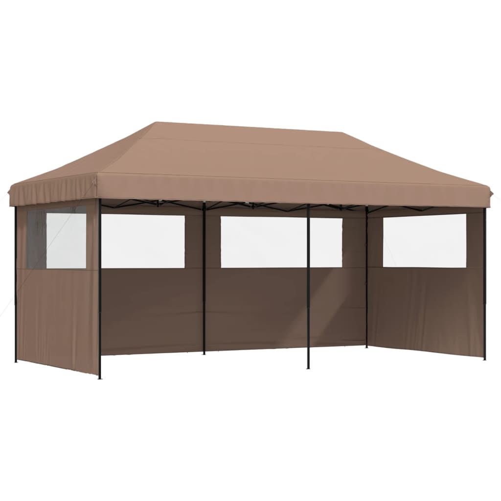 8721012491519_a_en_hd_1 vidaXL Foldable Party Tent Pop-Up with 3 Sidewalls Brown - Image 2