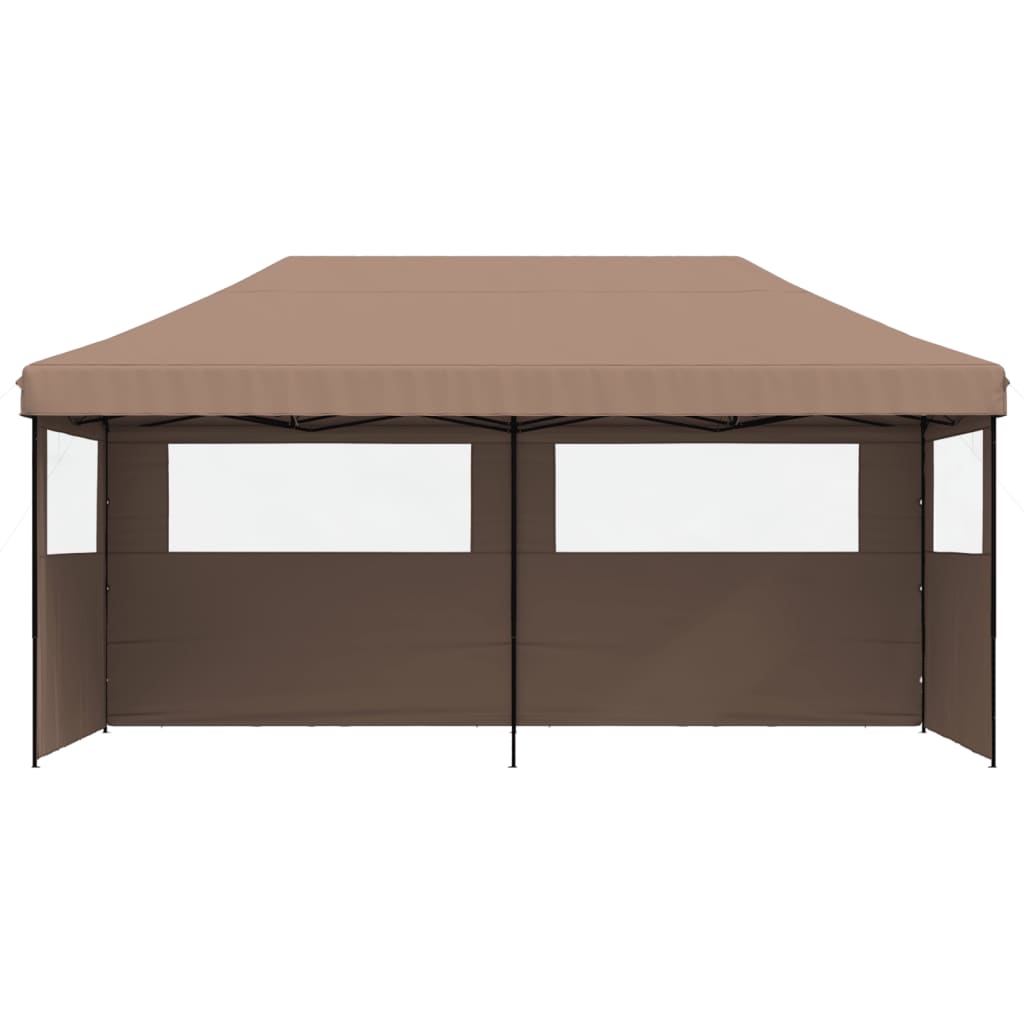 8721012491519_g_en_hd_1 vidaXL Foldable Party Tent Pop-Up with 3 Sidewalls Brown - Image 3