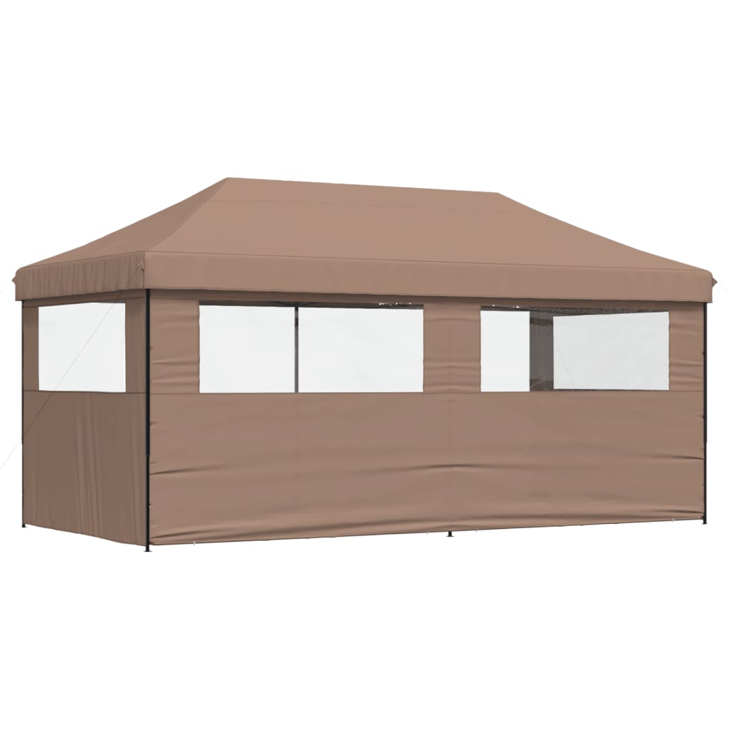8721012491519_g_en_hd_3 vidaXL Foldable Party Tent Pop-Up with 3 Sidewalls Brown - Image 5