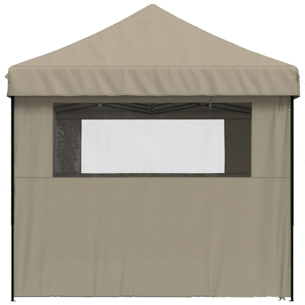 8721012491571_g_en_hd_2 vidaXL Foldable Party Tent Pop-Up with 4 Sidewalls Taupe - Image 4