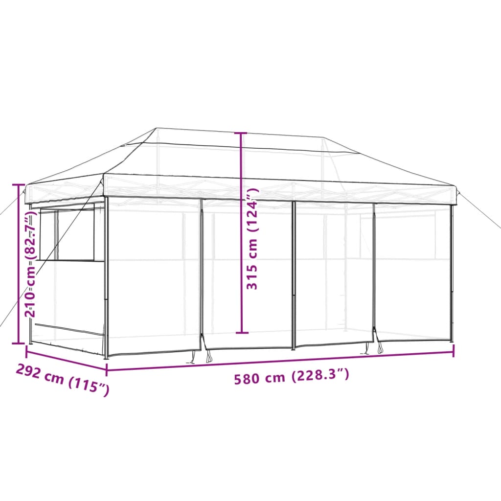 8721012491571_g_en_hd_8 vidaXL Foldable Party Tent Pop-Up with 4 Sidewalls Taupe - Image 10