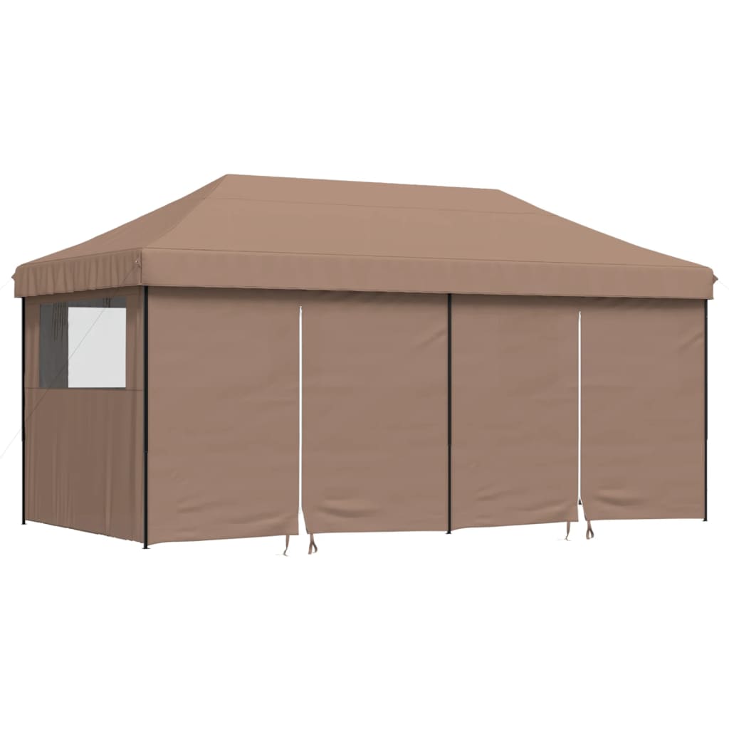 8721012491595_a_en_hd_1 vidaXL Foldable Party Tent Pop-Up with 4 Sidewalls Brown - Image 2