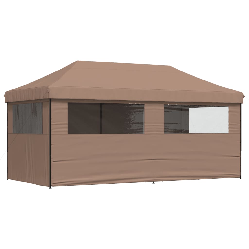8721012491595_g_en_hd_3 vidaXL Foldable Party Tent Pop-Up with 4 Sidewalls Brown - Image 5