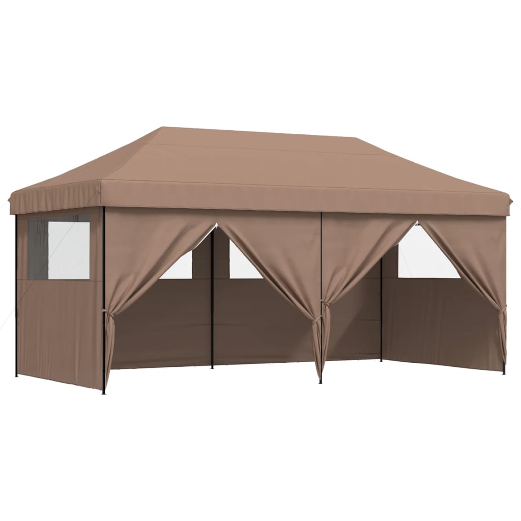 8721012491595_g_en_hd_5 vidaXL Foldable Party Tent Pop-Up with 4 Sidewalls Brown - Image 7