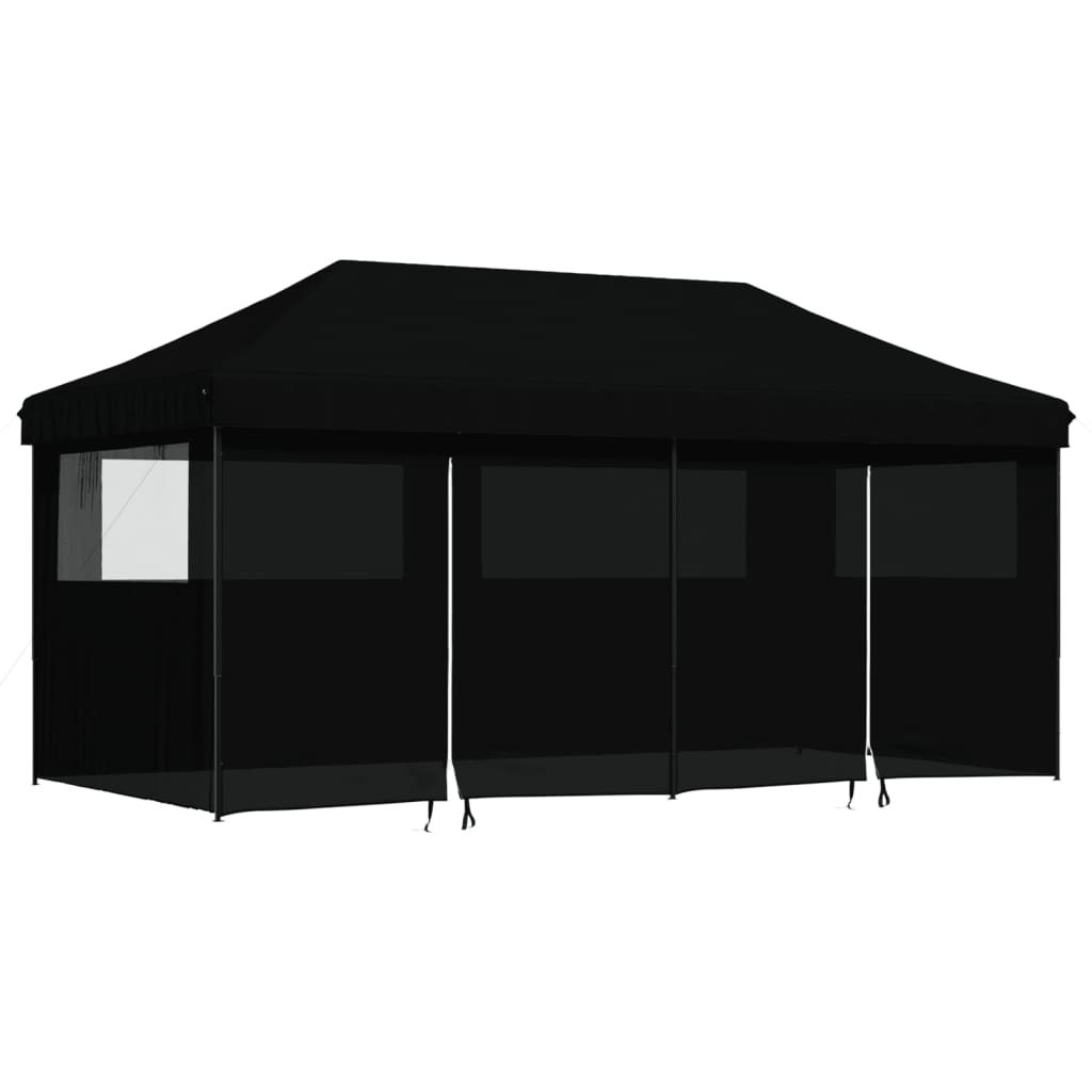 8721012491618_a_en_hd_1 vidaXL Foldable Party Tent Pop-Up with 4 Sidewalls Black - Image 2
