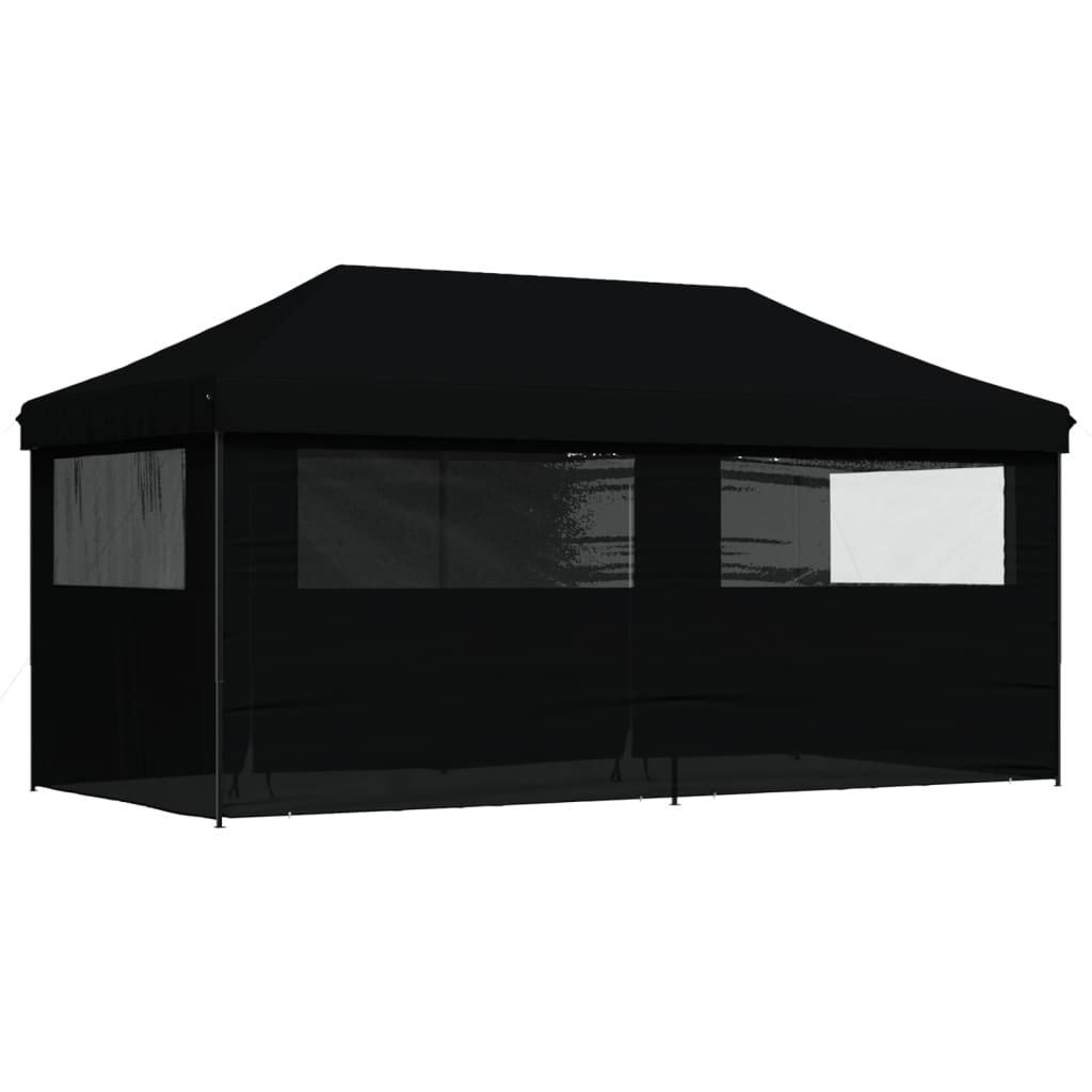 8721012491618_g_en_hd_3 vidaXL Foldable Party Tent Pop-Up with 4 Sidewalls Black - Image 5