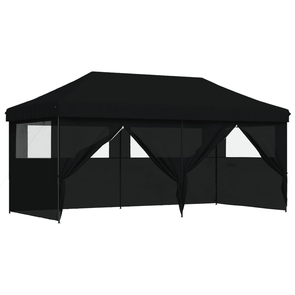 8721012491618_g_en_hd_5 vidaXL Foldable Party Tent Pop-Up with 4 Sidewalls Black - Image 7