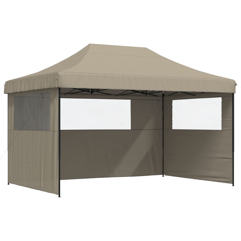 8721012491731_a_en_hd_1 vidaXL Foldable Party Tent Pop-Up with 3 Sidewalls Taupe - Image 2