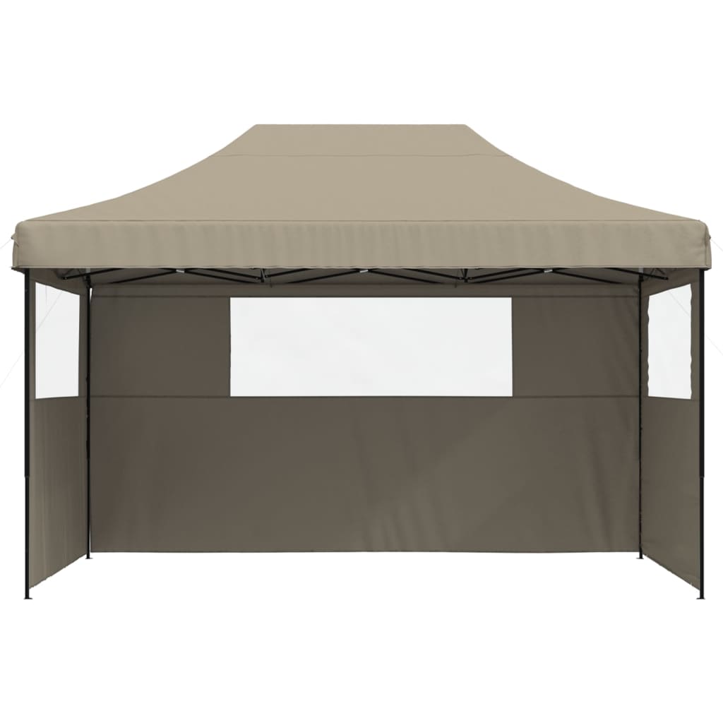 8721012491731_g_en_hd_1 vidaXL Foldable Party Tent Pop-Up with 3 Sidewalls Taupe - Image 3