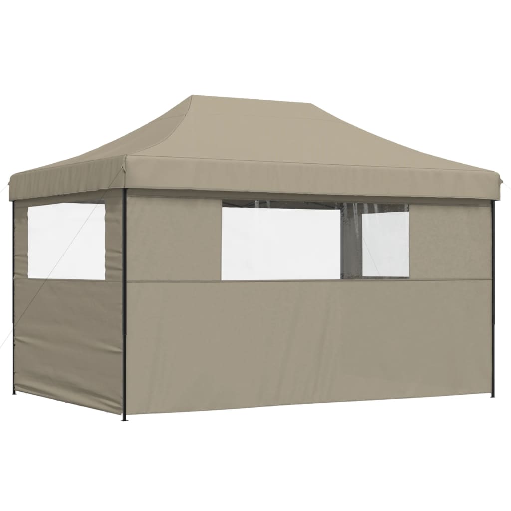 8721012491731_g_en_hd_3 vidaXL Foldable Party Tent Pop-Up with 3 Sidewalls Taupe - Image 5