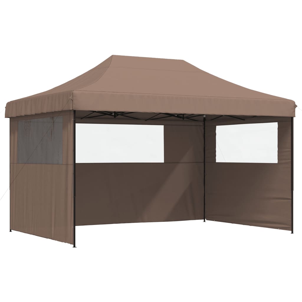 8721012491755_a_en_hd_1 vidaXL Foldable Party Tent Pop-Up with 3 Sidewalls Brown - Image 2