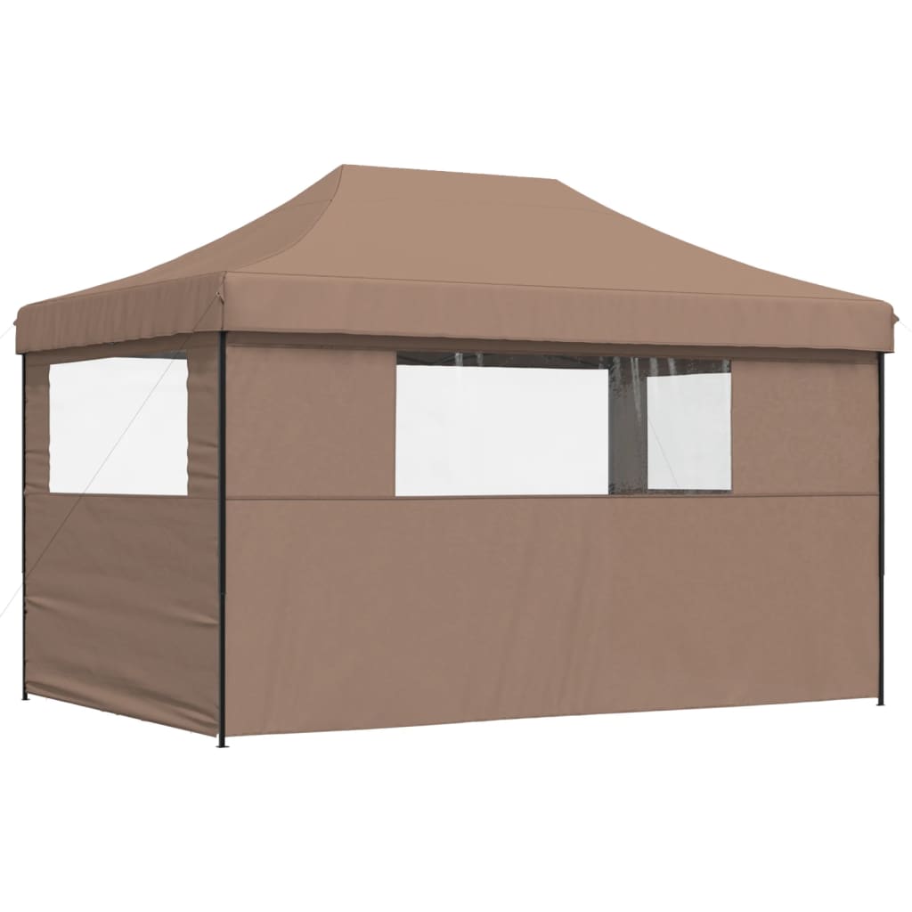 8721012491755_g_en_hd_3 vidaXL Foldable Party Tent Pop-Up with 3 Sidewalls Brown - Image 5