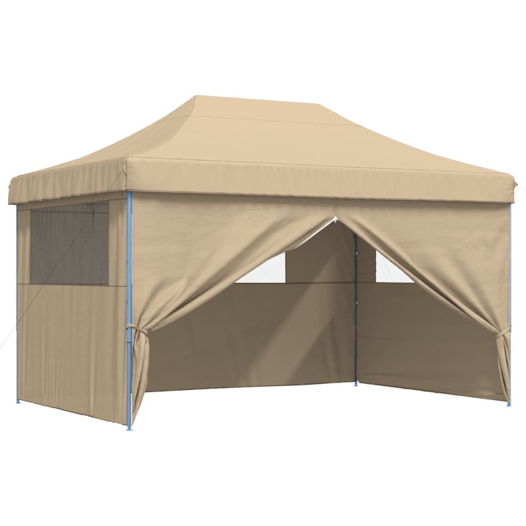 8721012491786_g_en_hd_4 vidaXL Foldable Party Tent Pop-Up with 4 Sidewalls Beige - Image 6