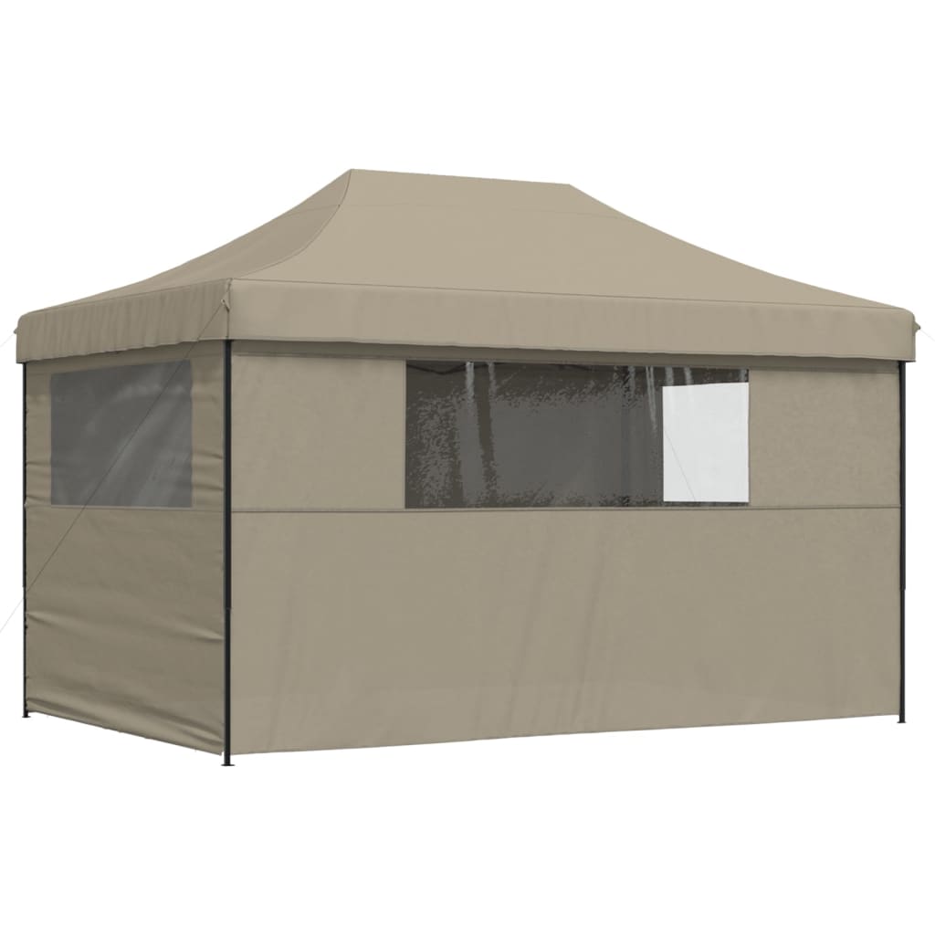8721012491816_g_en_hd_3 vidaXL Foldable Party Tent Pop-Up with 4 Sidewalls Taupe - Image 5