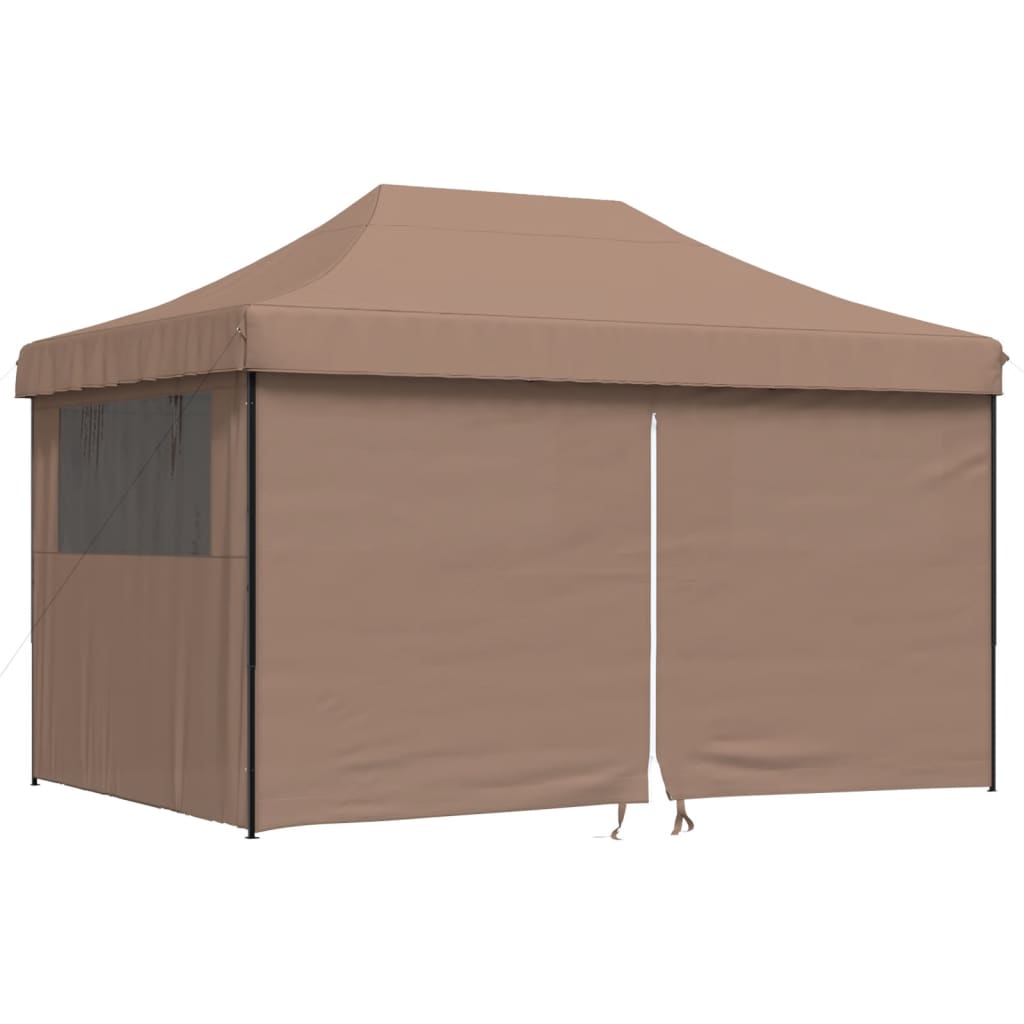 8721012491830_a_en_hd_1 vidaXL Foldable Party Tent Pop-Up with 4 Sidewalls Brown - Image 2