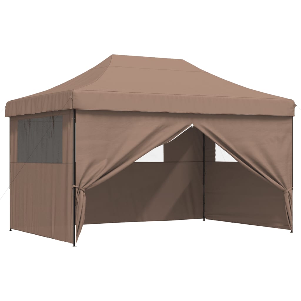 8721012491830_g_en_hd_5 vidaXL Foldable Party Tent Pop-Up with 4 Sidewalls Brown - Image 7