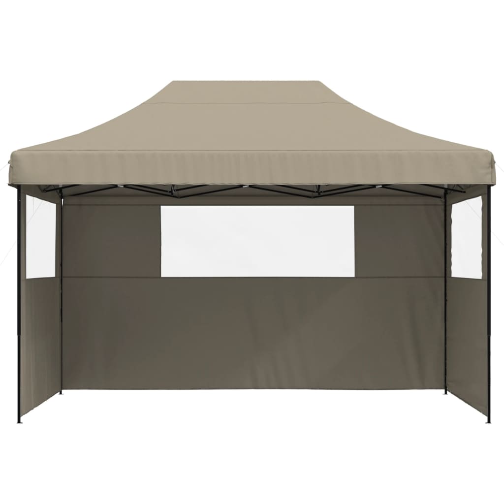 8721012492219_g_en_hd_1 vidaXL Foldable Party Tent Pop-Up with 3 Sidewalls Taupe - Image 3