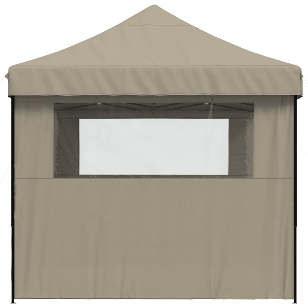 8721012492219_g_en_hd_2 vidaXL Foldable Party Tent Pop-Up with 3 Sidewalls Taupe - Image 4