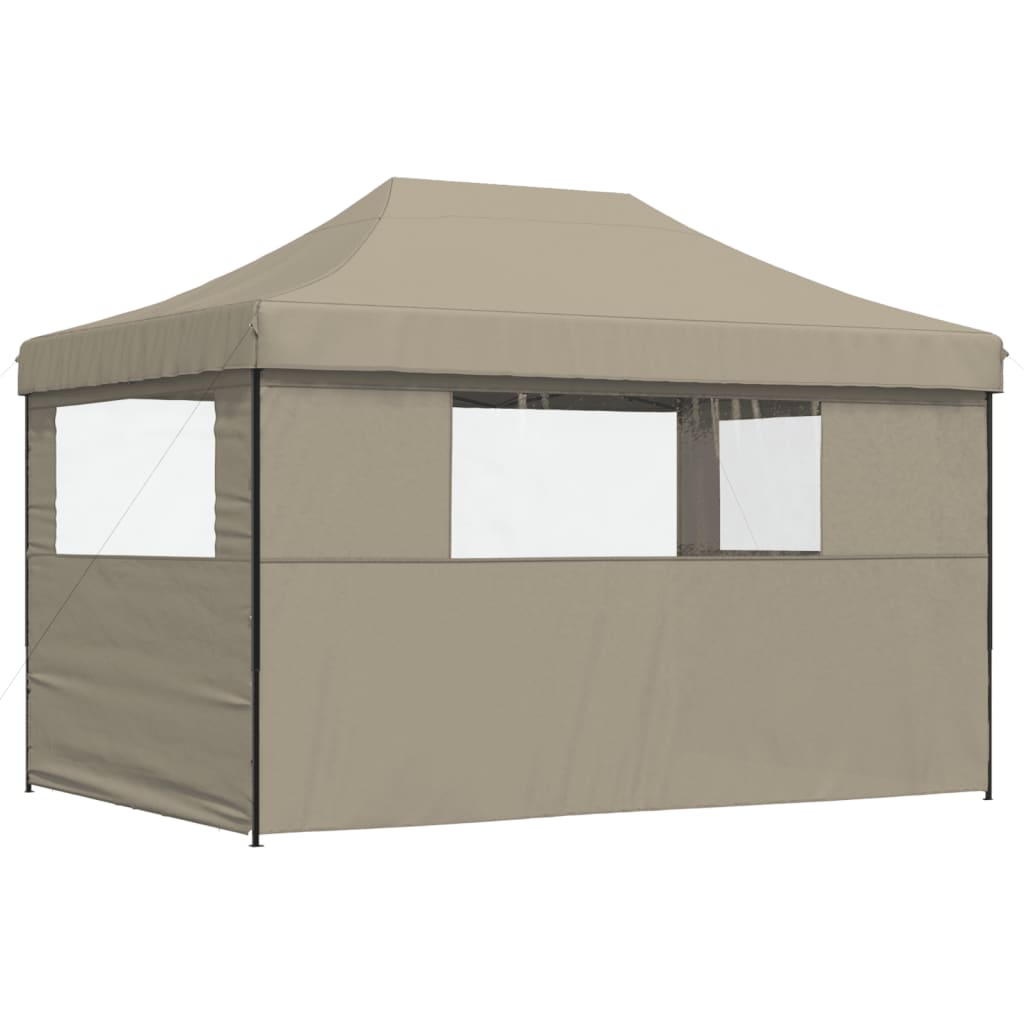 8721012492219_g_en_hd_3 vidaXL Foldable Party Tent Pop-Up with 3 Sidewalls Taupe - Image 5
