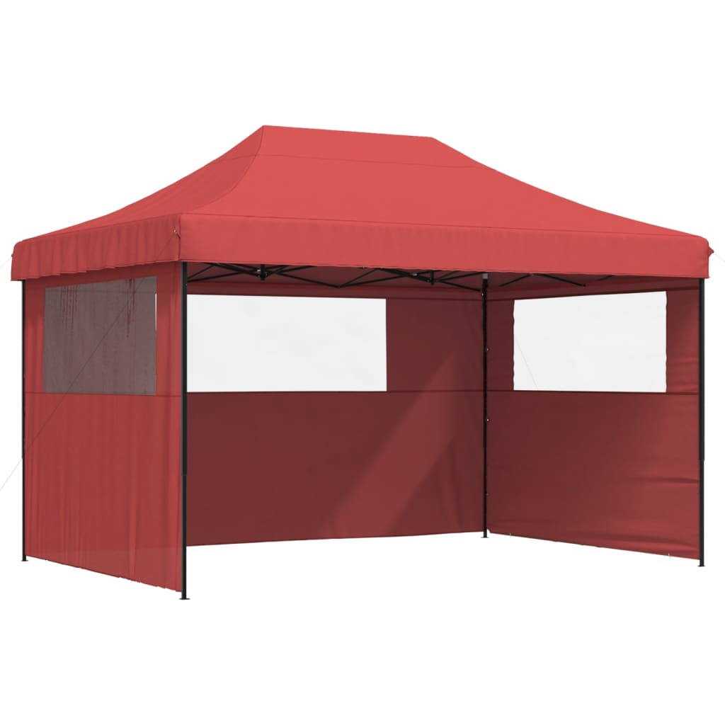 8721012492226_a_en_hd_1 vidaXL Foldable Party Tent Pop-Up with 3 Sidewalls Burgundy - Image 2
