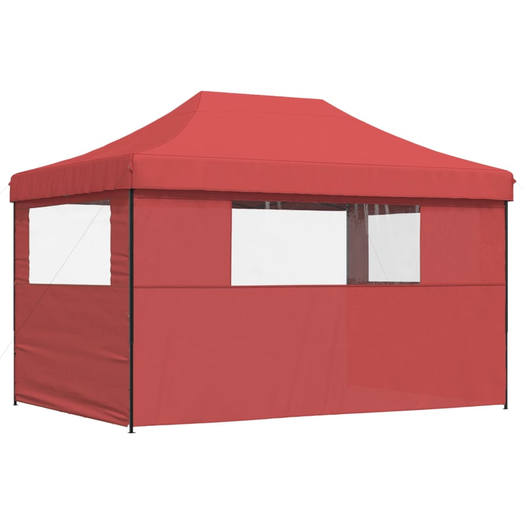 8721012492226_g_en_hd_3 vidaXL Foldable Party Tent Pop-Up with 3 Sidewalls Burgundy - Image 5