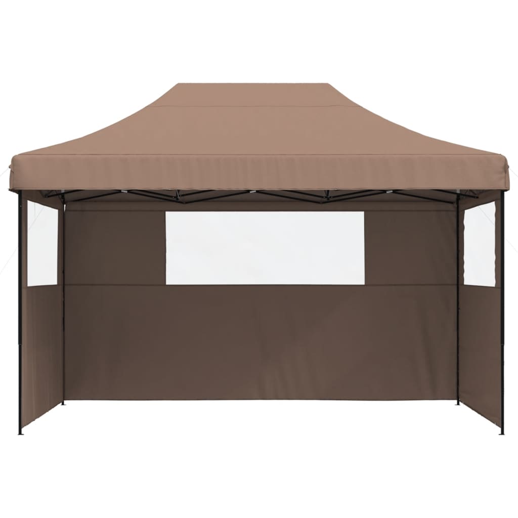 8721012492233_g_en_hd_1 vidaXL Foldable Party Tent Pop-Up with 3 Sidewalls Brown - Image 3