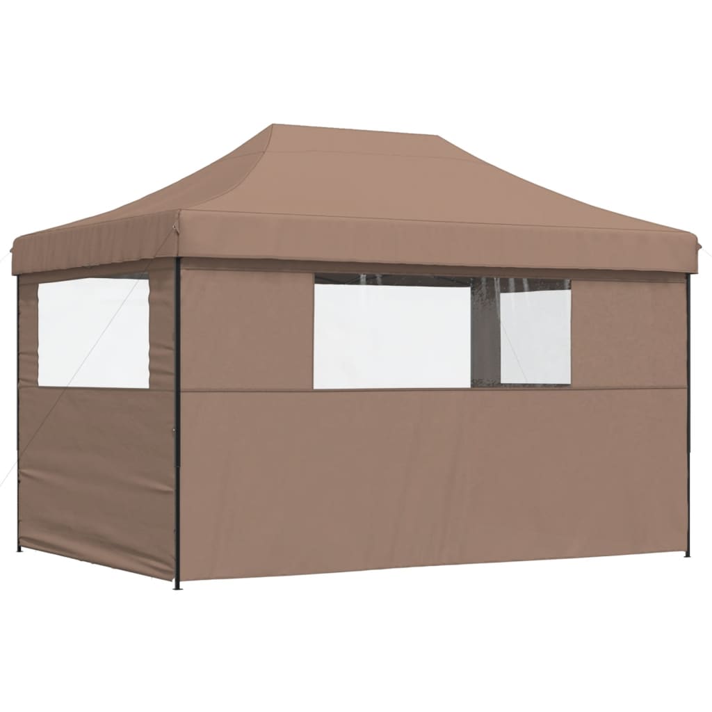 8721012492233_g_en_hd_3 vidaXL Foldable Party Tent Pop-Up with 3 Sidewalls Brown - Image 5