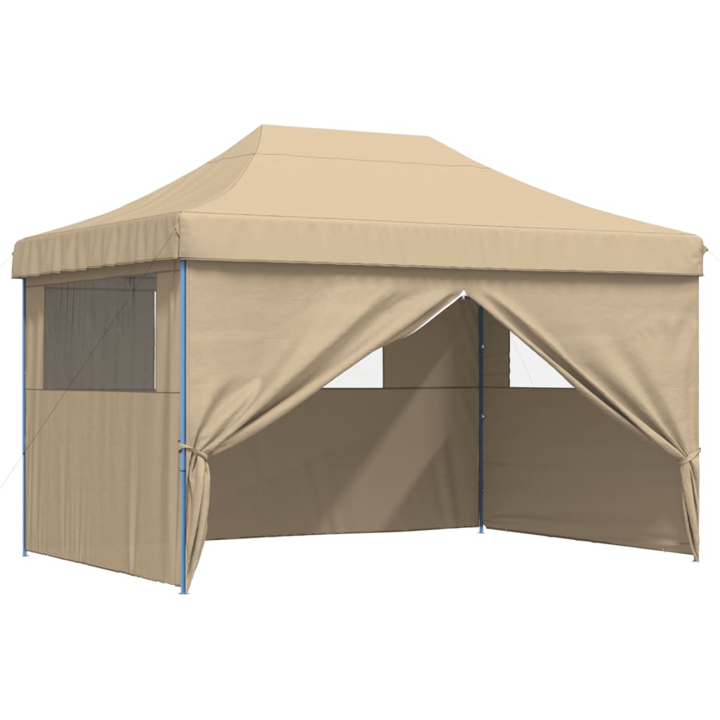 8721012492264_g_en_hd_5 vidaXL Foldable Party Tent Pop-Up with 4 Sidewalls Beige - Image 7