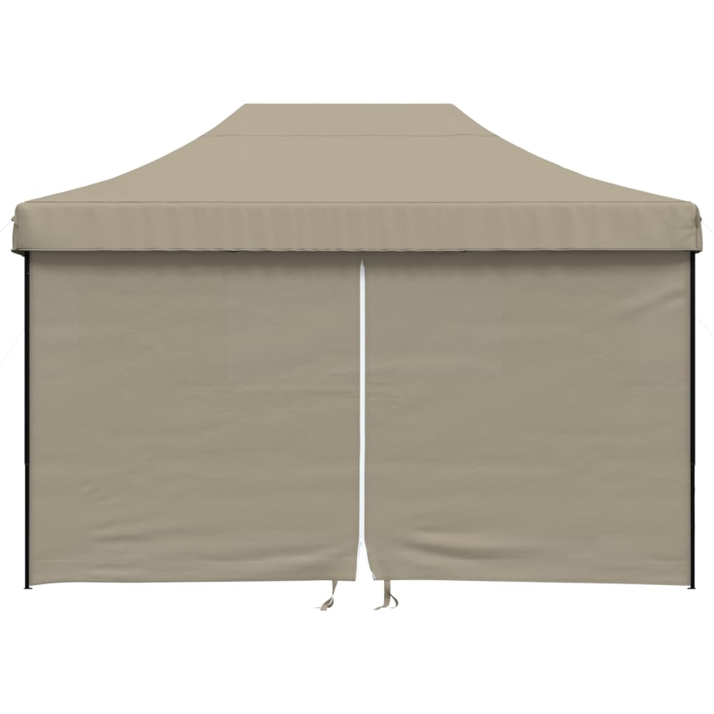 8721012492295_g_en_hd_1 vidaXL Foldable Party Tent Pop-Up with 4 Sidewalls Taupe - Image 3