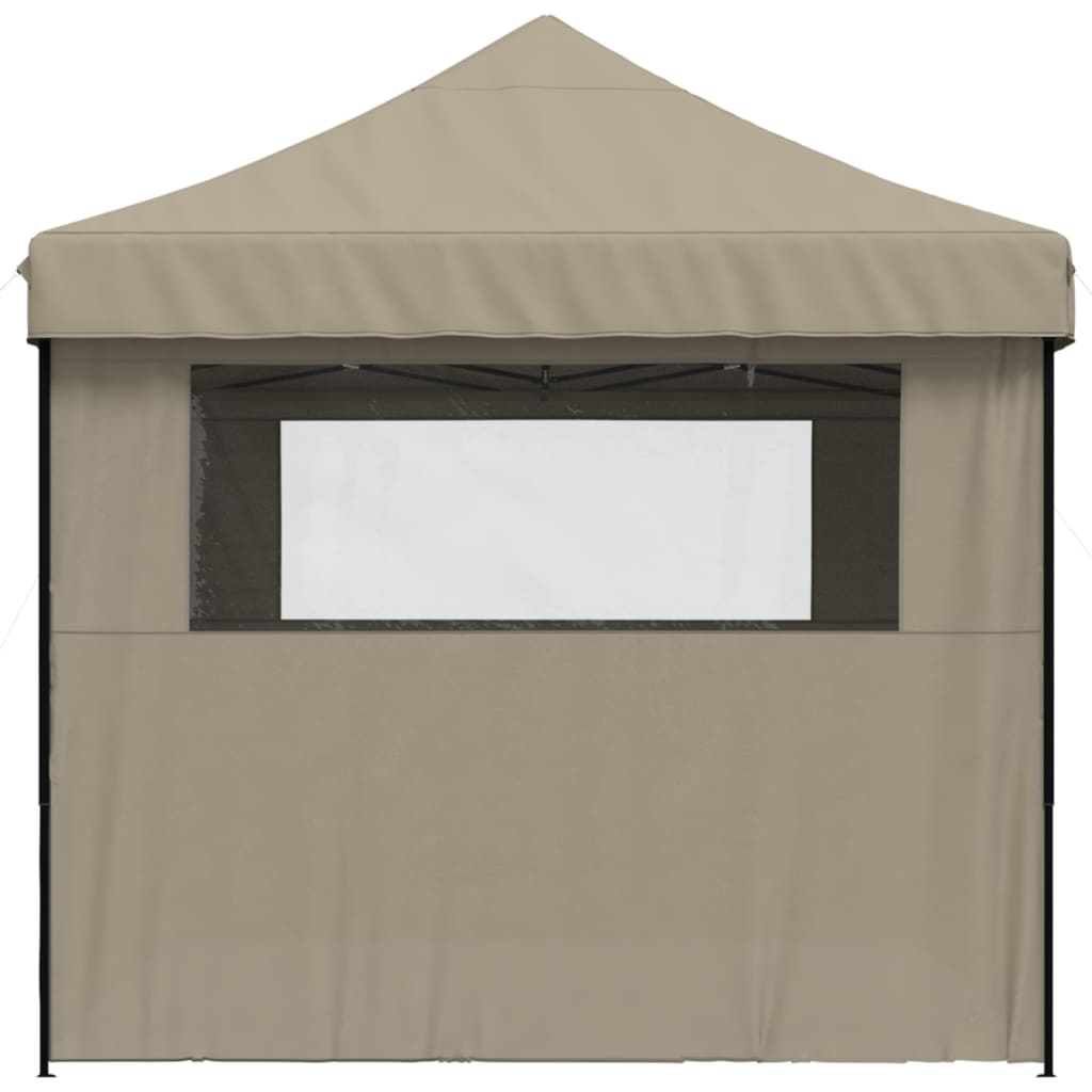 8721012492295_g_en_hd_2 vidaXL Foldable Party Tent Pop-Up with 4 Sidewalls Taupe - Image 4
